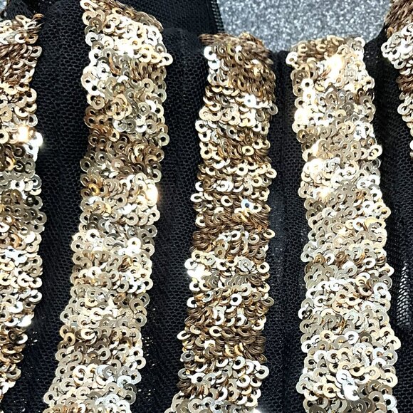 AGGI by Halewski  "Jasmine Golden Star" Sequin Dress Size L - Picture 6 of 8